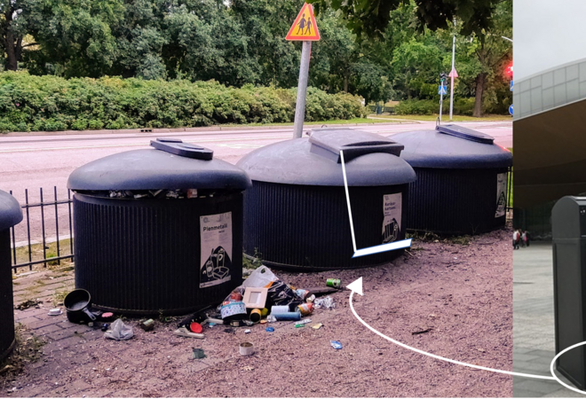 Jalkapolkimet kaupungin lajitteluastioiden avausta varten