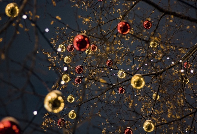 Valaistu joulupuu joka kaupunginosaan