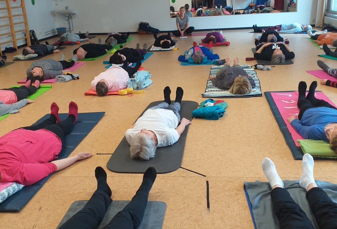 Jumppasali senioreille joogaa/sisäliikuntaa varten Herttoniemeen MegaHertziin