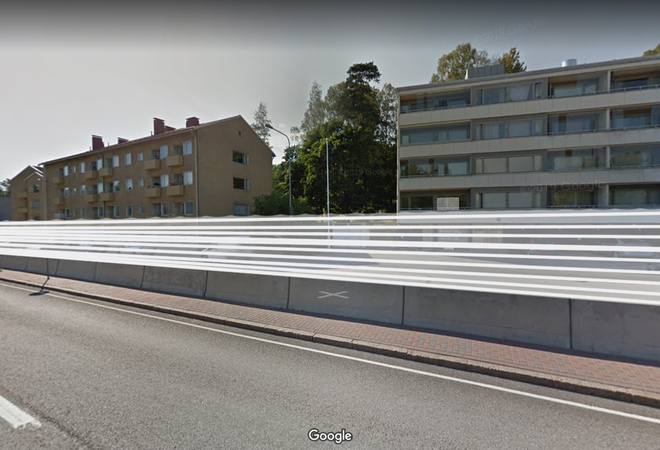 Hiljainen Haaga - meluaita Matkamiehentie-Nuijamiestentie