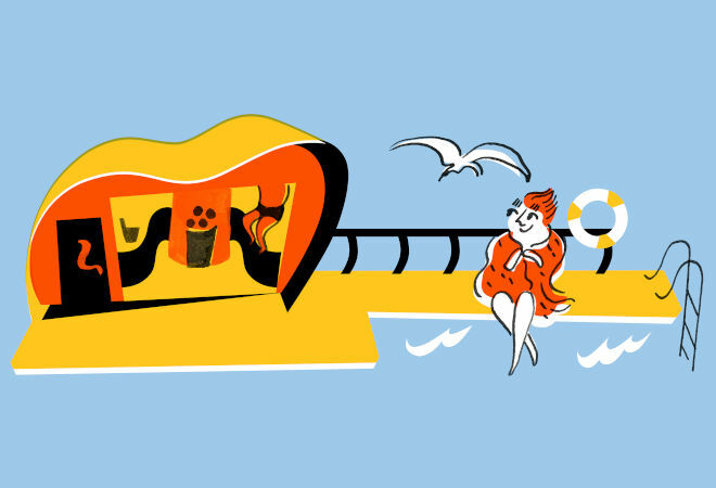 Bastur längs stränderna