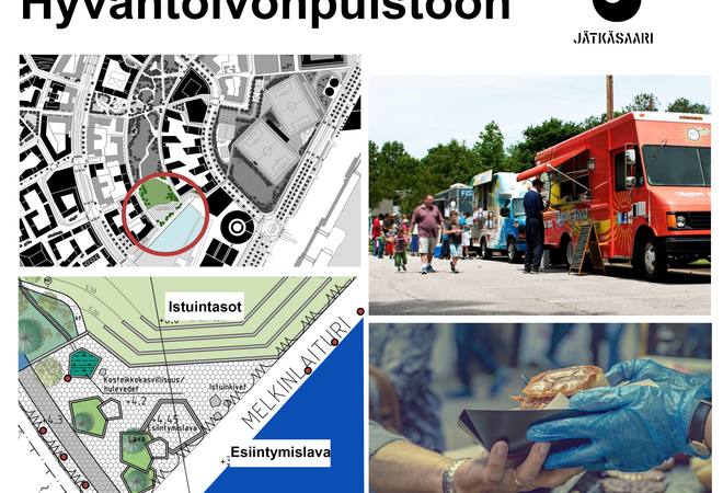 Street Food fasiliteetit Jätkäsaaren Hyväntoivonpuistoon / Melkinlaiturille