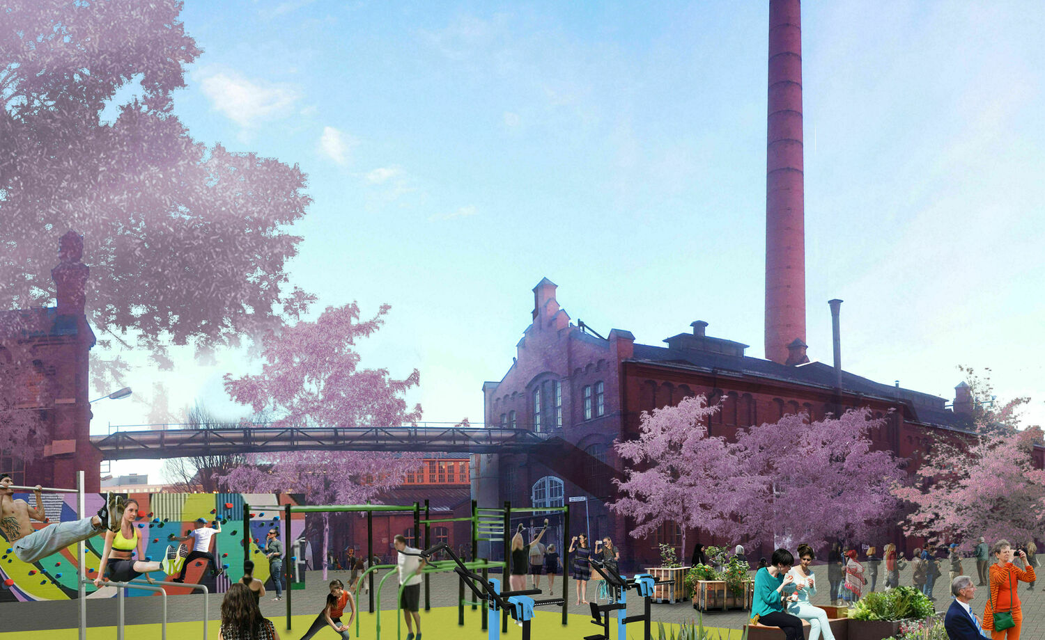 A green sports park for all ages in Konepaja, Vallila