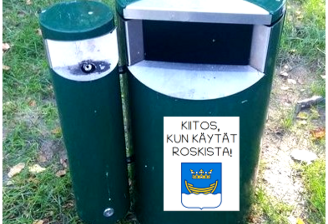 Roskiksia tarpeeksi ja roskikset kuntoon!