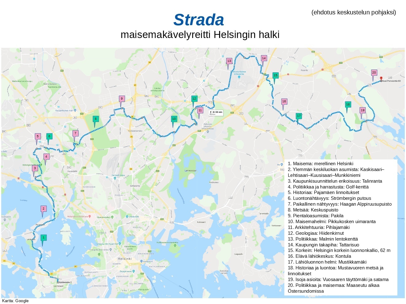 Strada – maisemakävelyreitti Helsingin halki
