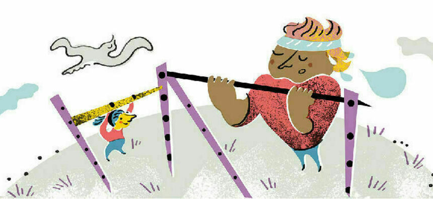 Painosäädettävä ulkokuntosali Tapaninvainion uimarannalle. 