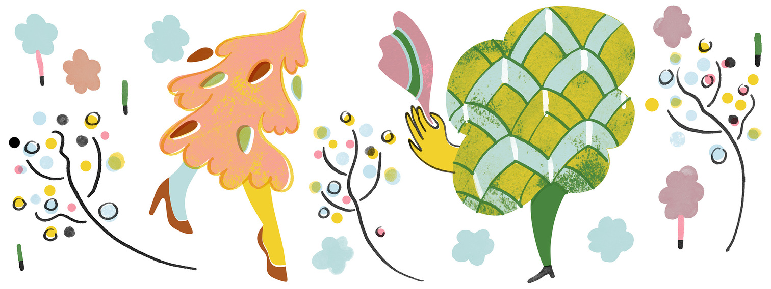 Trees along the streets of Jätkäsaari