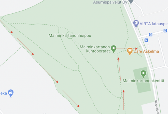 Malminkartanonhuipun alueen valaistus ja ulkokuntosali