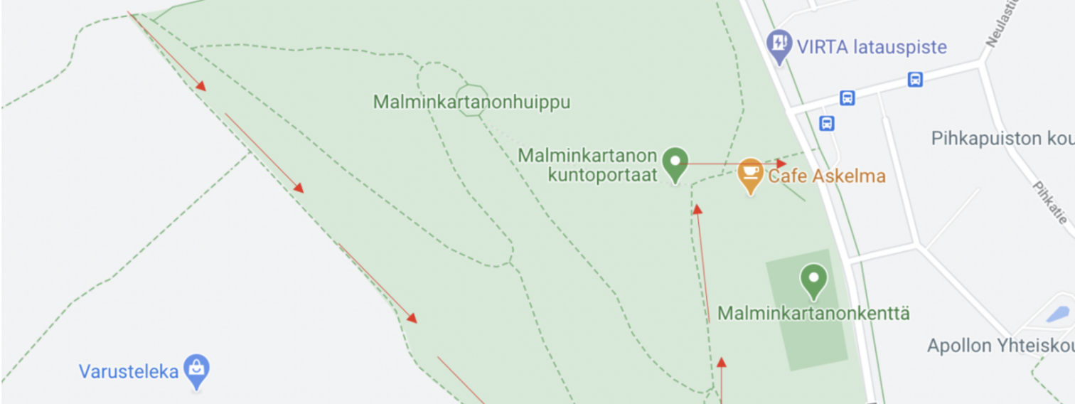 Lighting and an outdoor gym for the Malminkartanonhuippu area