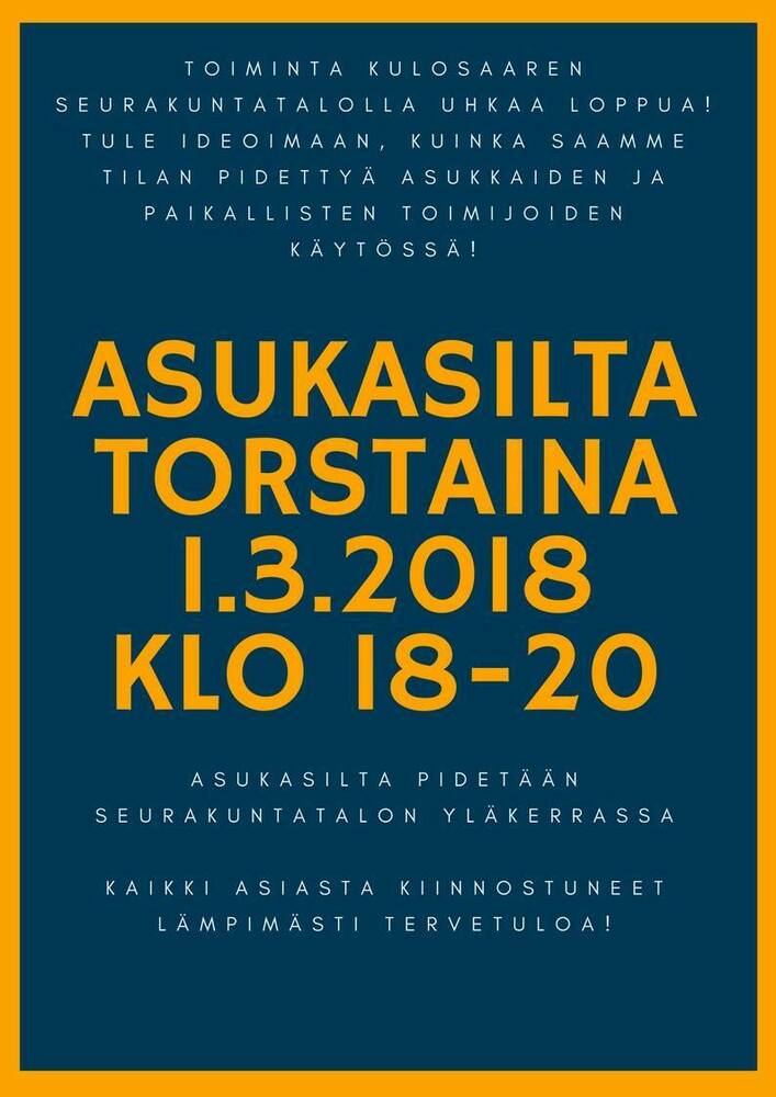 Pelastetaan asukastalon tulevaisuus Kulosaaressa