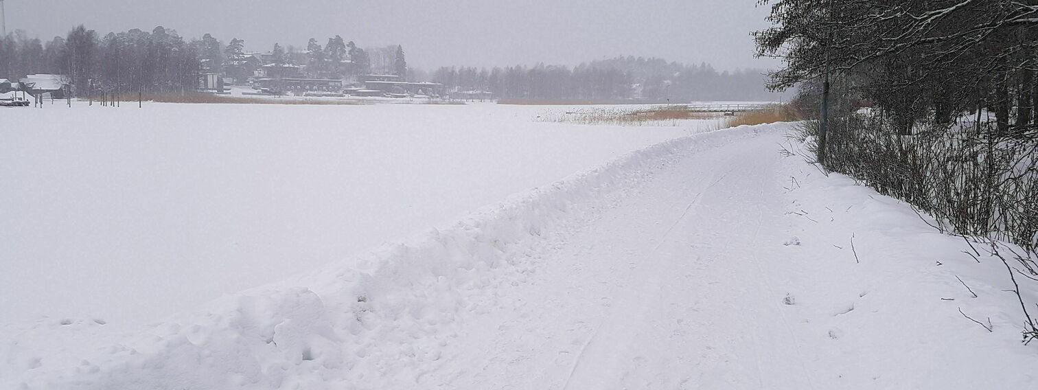 Levähdys- ja leikkipaikka Vartiokylänlahden rantareitin varrelle
