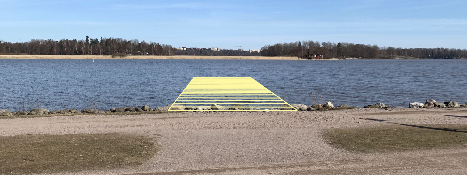 Nöjesbrygga vid Arabiastrandens strandpark