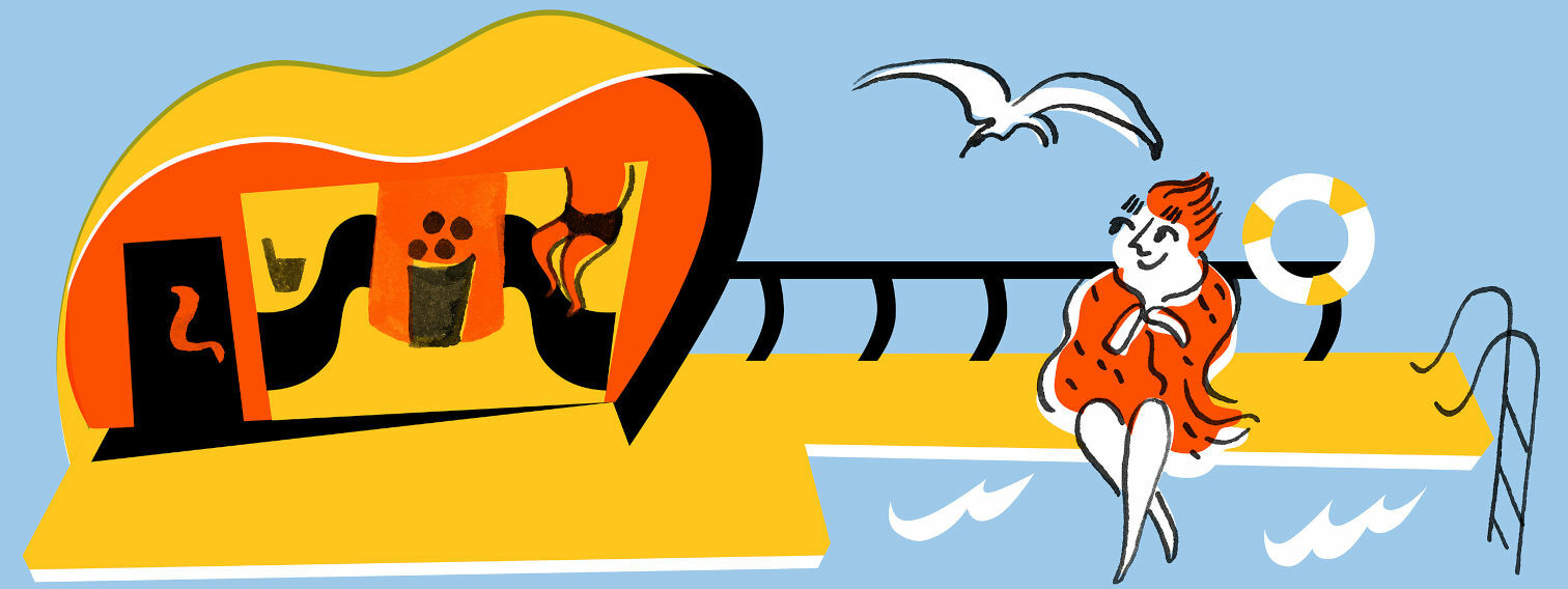 Bastur längs stränderna