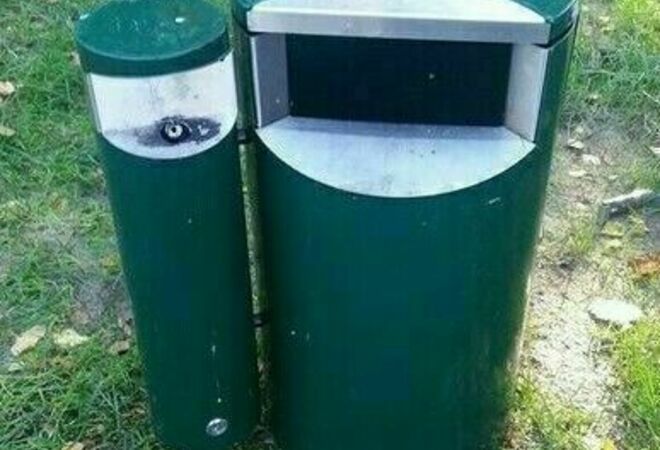 Tillräckligt rena sopkorgar med fimpdel