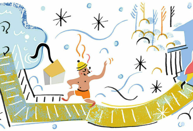 Bastu vid Solviks vinterbadplats