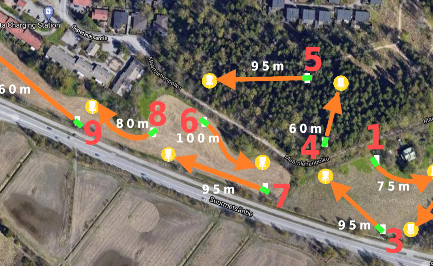 Frisbeegolfratoja ja harjoittelupaikkoja Helsinkiin