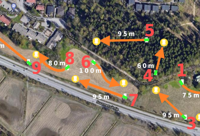 Frisbeegolfbanor och övningsplatser till Helsingfors