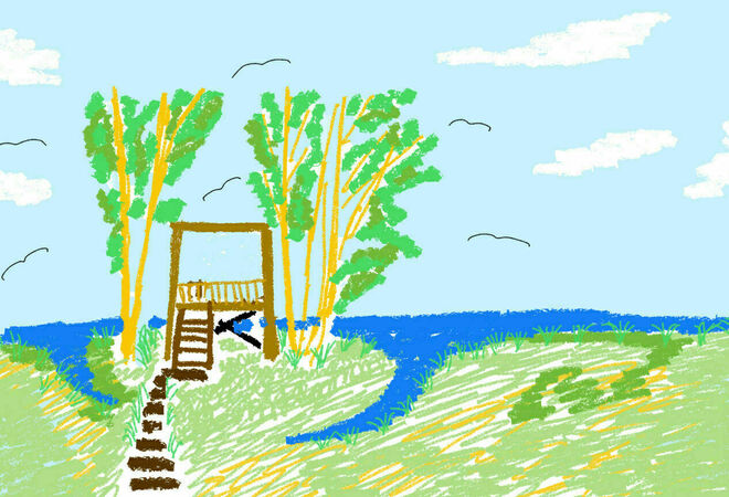 Lintujen katselulava/torni Iso Huopalahden lintupaikalle