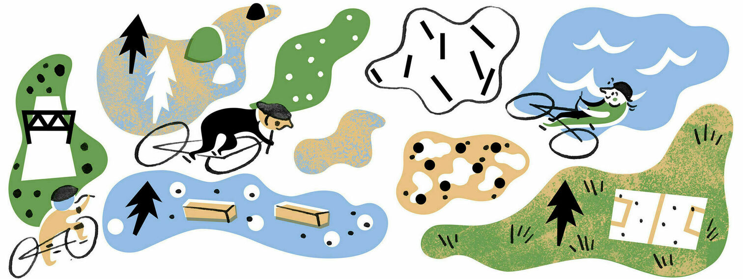 Bicycle pumping and repairing stations for library yards