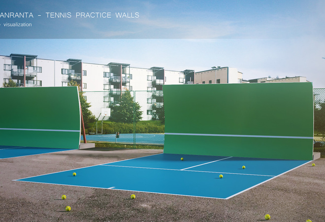 Arabianranta - Tennis practice walls